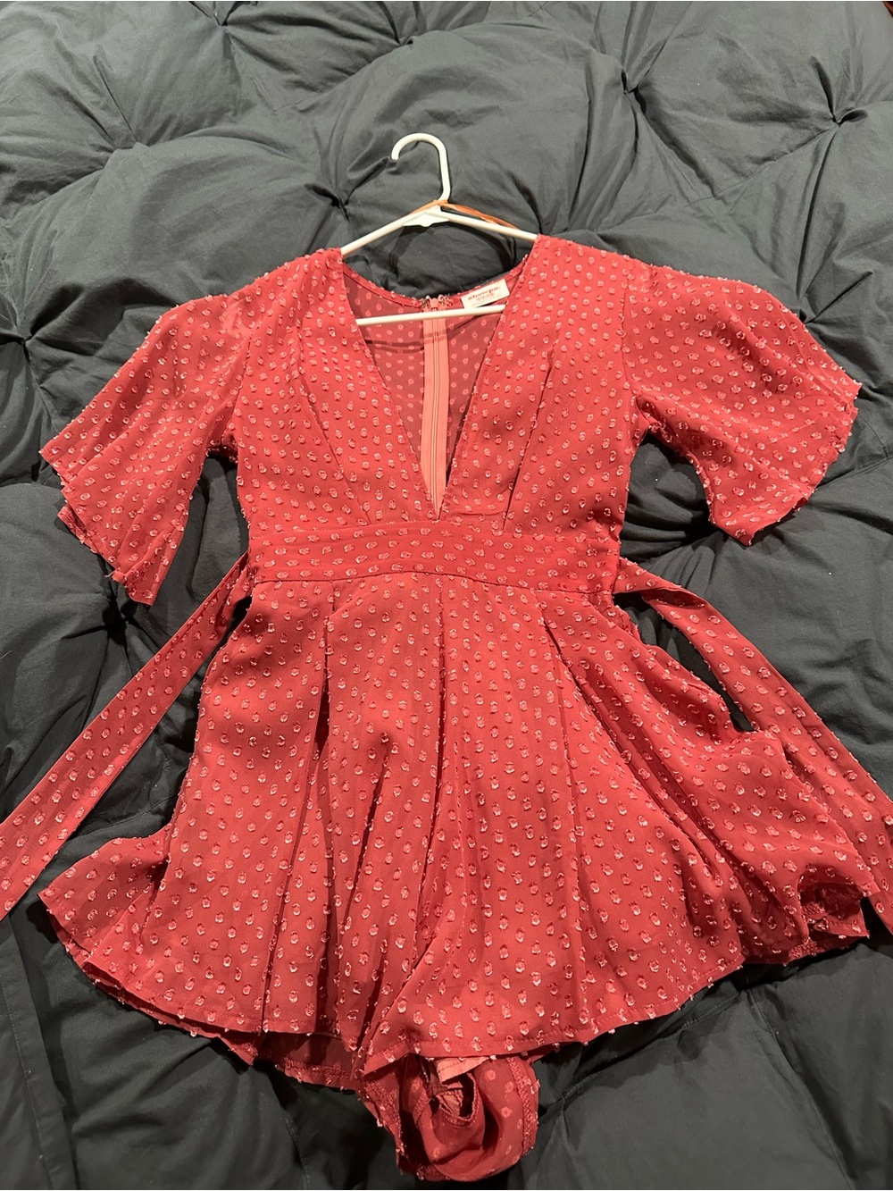 Showpo Red Floral Tie-Waist Romper